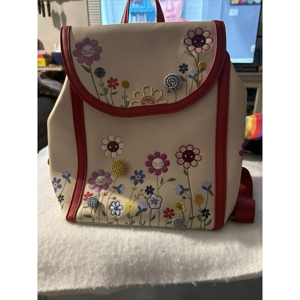 Boxlunch Floral Spider-Man Marvel Backpack Pink